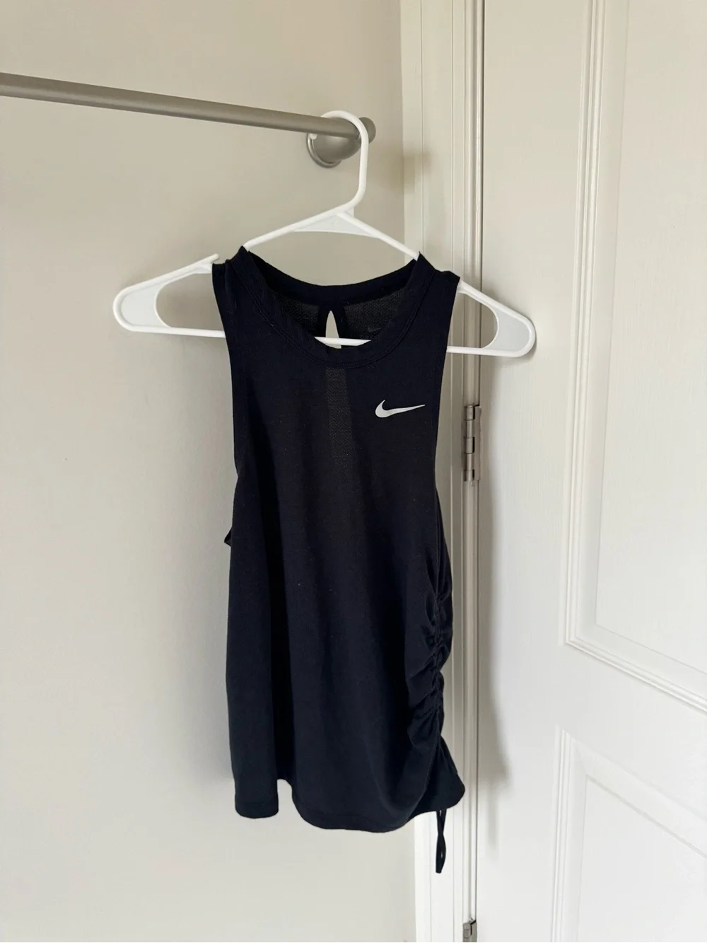 Nike Black Racerback Tank with Side Ruching - Picture 1 of 3